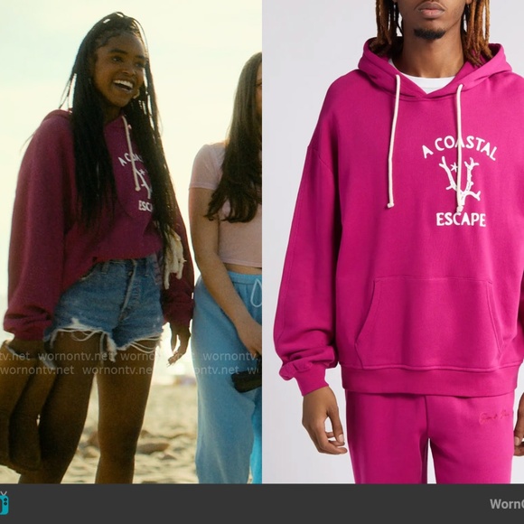 NWT Krost Coastal Escape Cotton Graphic Hoodie In Cactus Flower - size Large - Picture 2 of 6